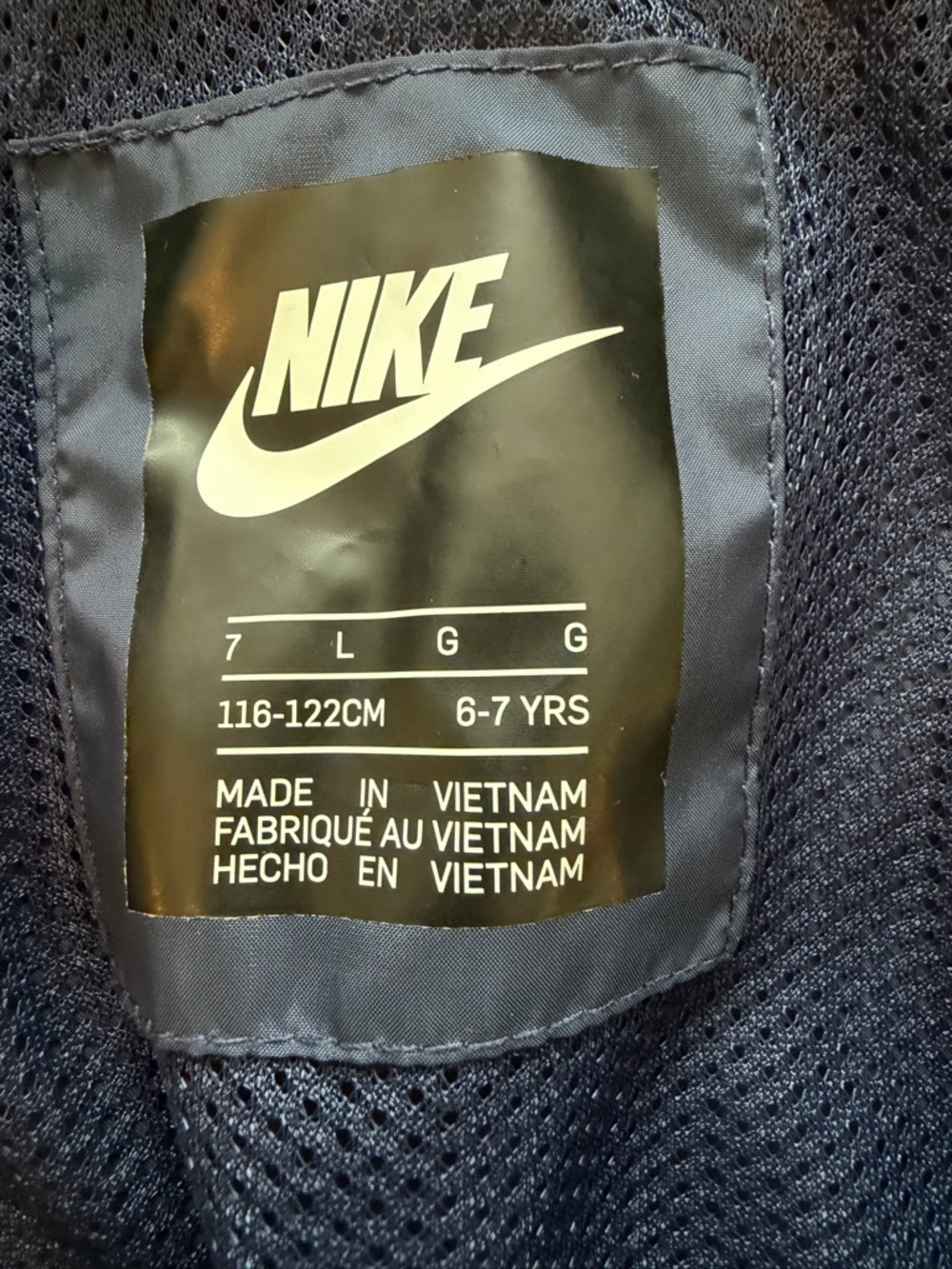 Nike Kids Hooded Windbreaker in Navy & Royal Blue - Picture 4 of 6